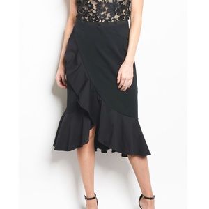 Ruffle midi skirt